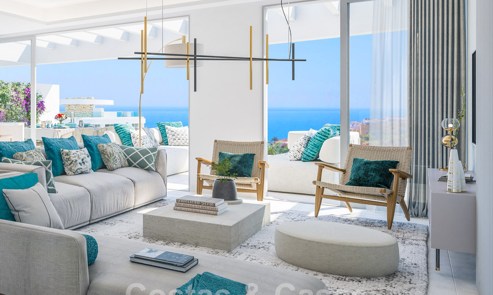 Nuevo complejo de apartamentos prestigioso en venta con vistas al Mediterráneo en Mijas Costa 62382