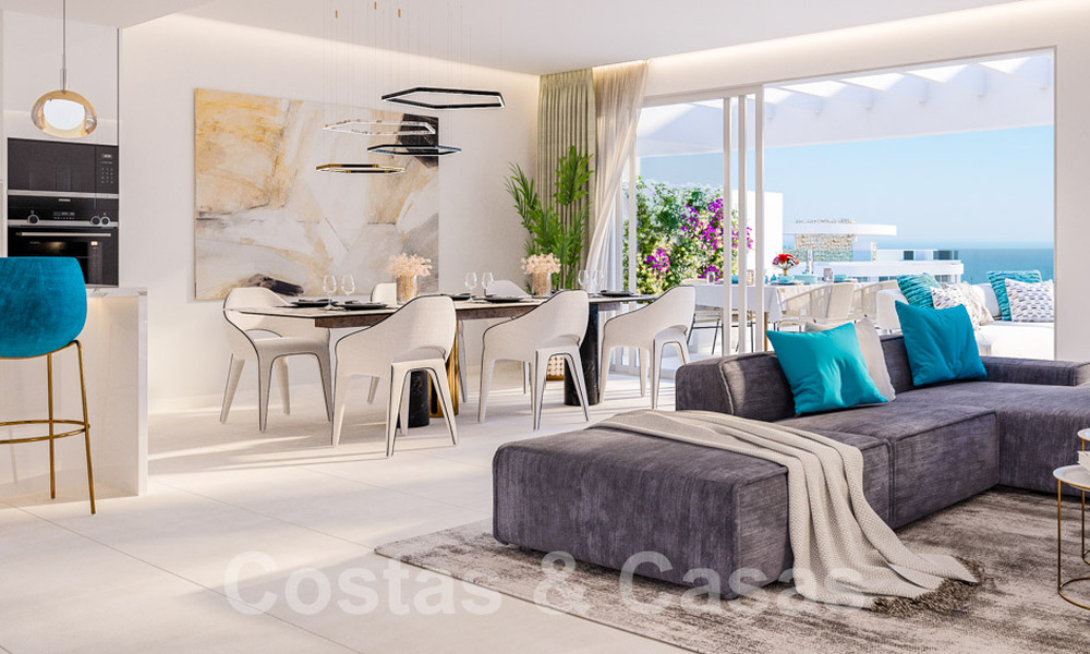Nuevo complejo de apartamentos prestigioso en venta con vistas al Mediterráneo en Mijas Costa 62383