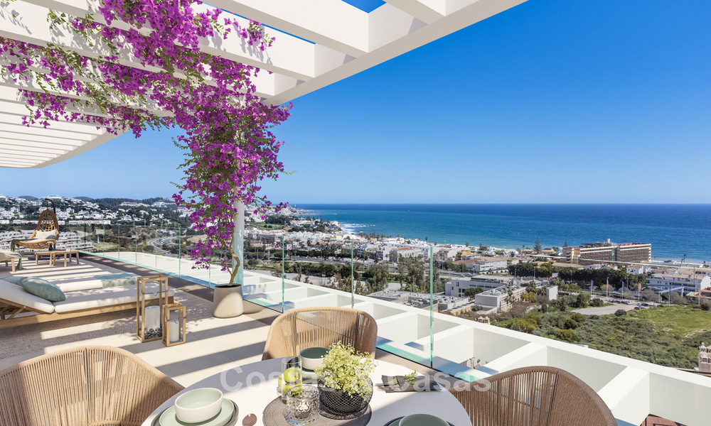 Nuevo complejo de apartamentos prestigioso en venta con vistas al Mediterráneo en Mijas Costa 783549