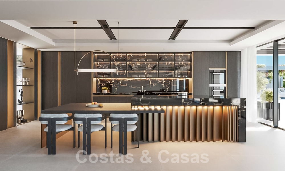 Parcela con proyecto para una innovadora villa de diseño en venta en primera línea de golf, en una zona residencial cerrada y segura en Nueva Andalucia, Marbella 62561