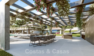 Parcela con proyecto para una innovadora villa de diseño en venta en primera línea de golf, en una zona residencial cerrada y segura en Nueva Andalucia, Marbella 62566 