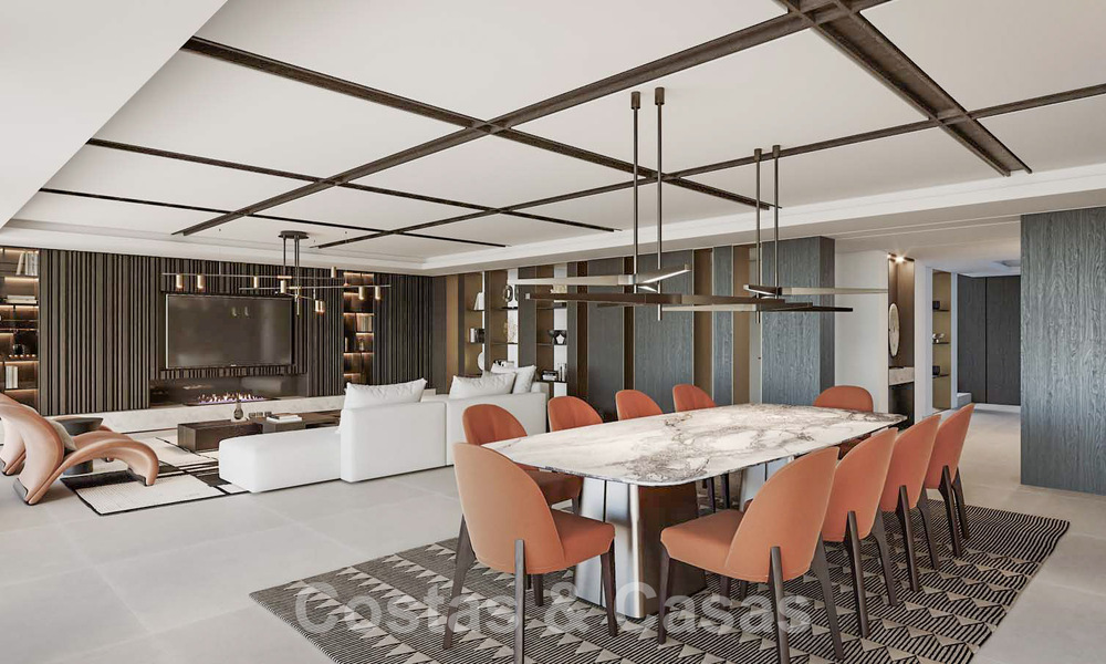 Parcela con proyecto para una innovadora villa de diseño en venta en primera línea de golf, en una zona residencial cerrada y segura en Nueva Andalucia, Marbella 62568