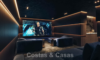 Parcela con proyecto para una innovadora villa de diseño en venta en primera línea de golf, en una zona residencial cerrada y segura en Nueva Andalucia, Marbella 62570 