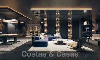 Parcela con proyecto para una innovadora villa de diseño en venta en primera línea de golf, en una zona residencial cerrada y segura en Nueva Andalucia, Marbella 62571 