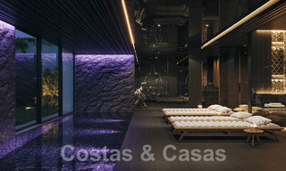 Parcela con proyecto para una innovadora villa de diseño en venta en primera línea de golf, en una zona residencial cerrada y segura en Nueva Andalucia, Marbella 62572 