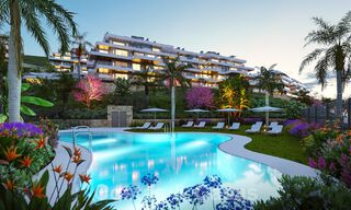 Apartamentos modernos nuevos en venta con vistas al mar y a un paso del campo de golf en Mijas, Costa del Sol 62577 
