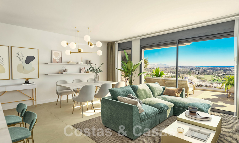 Apartamentos modernos nuevos en venta con vistas al mar y a un paso del campo de golf en Mijas, Costa del Sol 62582