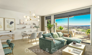 Apartamentos modernos nuevos en venta con vistas al mar y a un paso del campo de golf en Mijas, Costa del Sol 62582 