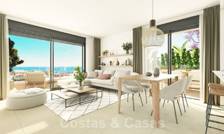 Apartamentos modernos nuevos en venta con vistas al mar y a un paso del campo de golf en Mijas, Costa del Sol 62594 