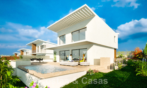 Nuevas casas de lujo de estilo contemporáneo en venta en el valle del golf de Mijas, Costa del Sol 63029