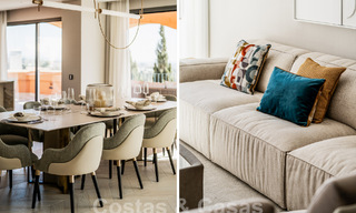 Apartamento de lujo en venta con un interior moderno en una ubanización de lujo en el valle del golf de Nueva Andalucia, Marbella 63297 