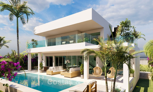 Villa nueva moderna en venta a pocos pasos de la playa y de todos los servicios en San Pedro, Marbella 63566