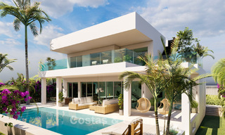 Villa nueva moderna en venta a pocos pasos de la playa y de todos los servicios en San Pedro, Marbella 63566 