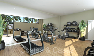 Apartamentos nuevos y contemporáneos con vistas panorámicas al mar en venta en complejo residencial cerrado cerca del centro de Estepona 63797 