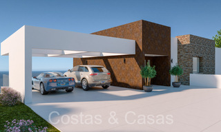 Villa moderna nueva en construcción, con vistas panorámicas al mar en venta en Manilva, Costa del Sol 64626 