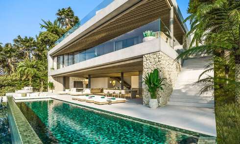Terreno edificable + prestigioso proyecto de villa en venta junto al campo de golf en Nueva Andalucía, Marbella 64965