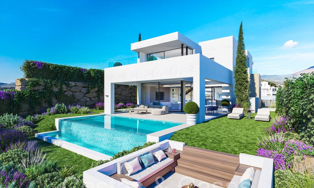 ¡Nuevo en el mercado! Villas de lujo nuevas, modernas e independientes en venta junto al campo de golf en Estepona 65137