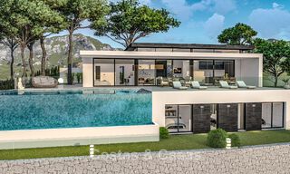 Villa arquitectónica de nueva construcción sobre plano en venta en las colinas de Mijas Pueblo, Costa del Sol 779966 