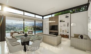 Villa arquitectónica de nueva construcción sobre plano en venta en las colinas de Mijas Pueblo, Costa del Sol 779969 