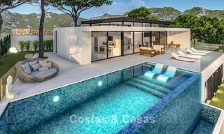 Villa arquitectónica de nueva construcción sobre plano en venta en las colinas de Mijas Pueblo, Costa del Sol 779970 