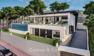 Villa arquitectónica de nueva construcción sobre plano en venta en las colinas de Mijas Pueblo, Costa del Sol 779971 
