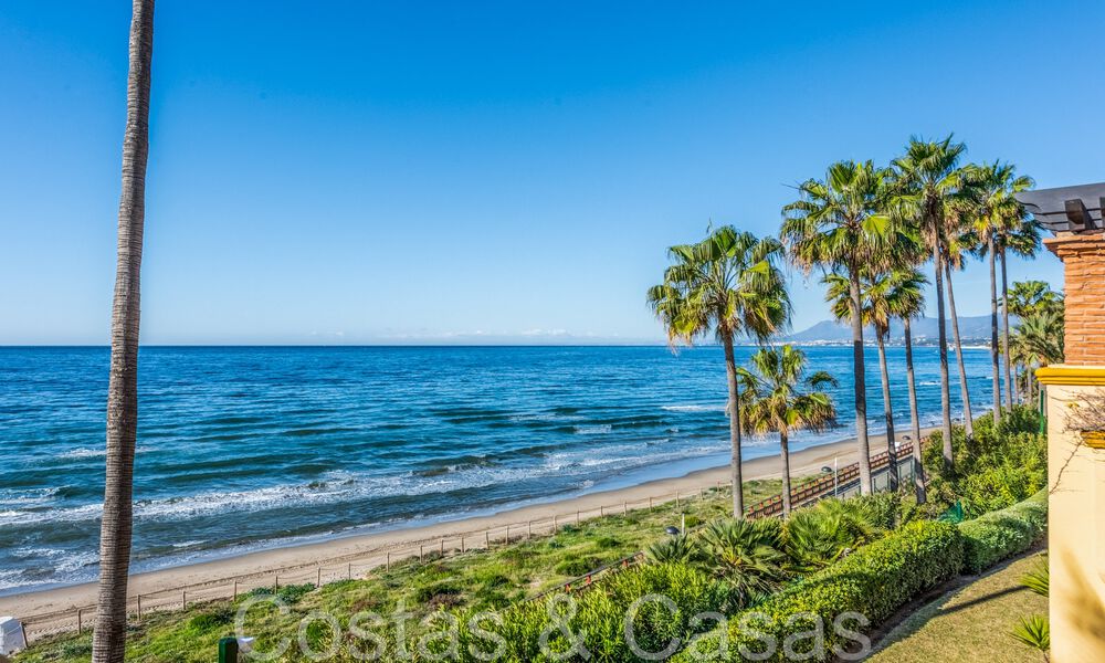 Amplio apartamento en venta en un complejo de playa cerrado con vistas despejadas al mar al este del centro de Marbella 66054