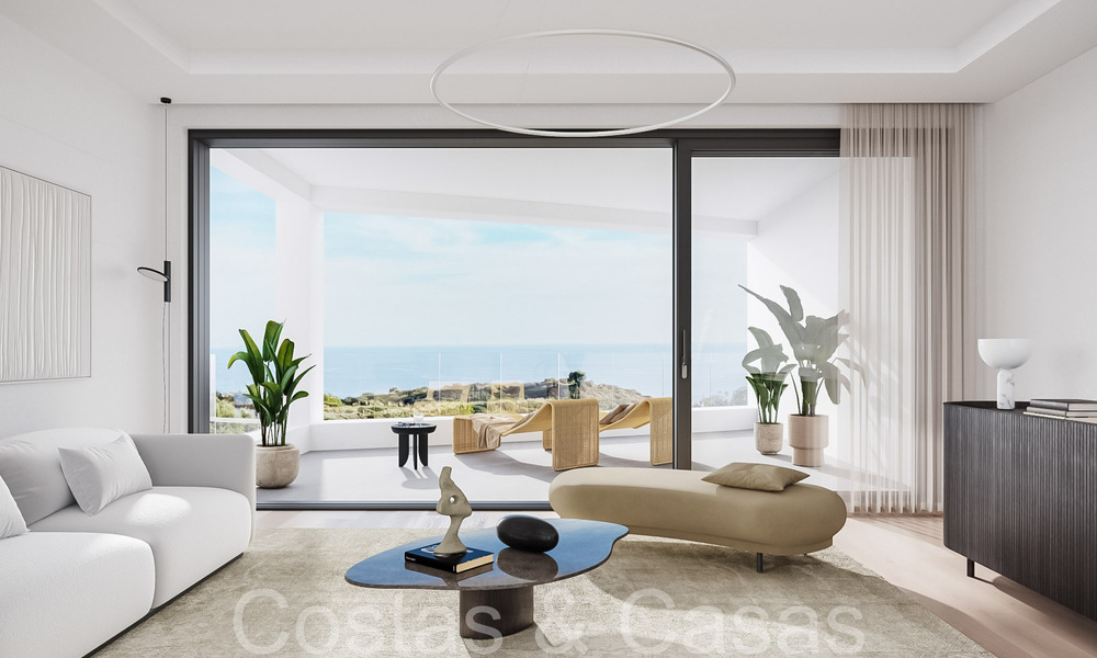 Casas modernas nuevas y energéticamente eficientes con vistas al mar en venta en Mijas, Costa del Sol 66446