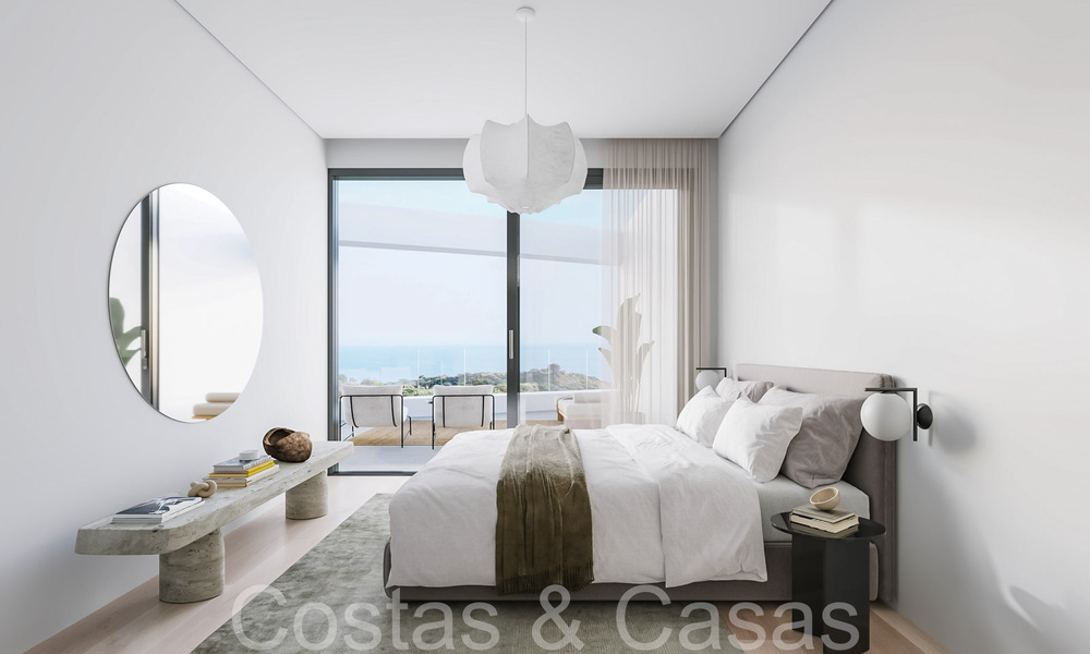 Casas modernas nuevas y energéticamente eficientes con vistas al mar en venta en Mijas, Costa del Sol 66448