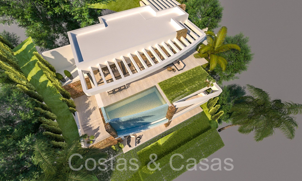 Proyecto de villa sobre plano con vistas panorámicas al mar en venta en las colinas de Mijas Pueblo, Costa del Sol 69731