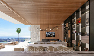 Villa arquitectónica de nueva construcción en venta, con vistas panorámicas al mar en una comunidad cerrada en Benahavis - Marbella 69521 