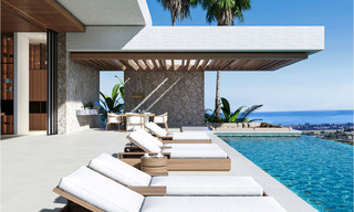 Villa arquitectónica de nueva construcción en venta, con vistas panorámicas al mar en una comunidad cerrada en Benahavis - Marbella 69530 