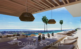 Villa arquitectónica de nueva construcción en venta, con vistas panorámicas al mar en una comunidad cerrada en Benahavis - Marbella 69531 