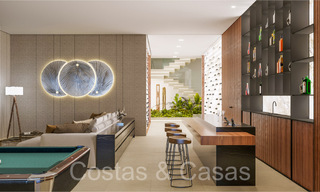 Villa arquitectónica de nueva construcción en venta, con vistas panorámicas al mar en una comunidad cerrada en Benahavis - Marbella 69535 