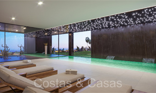 Villa arquitectónica de nueva construcción en venta, con vistas panorámicas al mar en una comunidad cerrada en Benahavis - Marbella 69538 