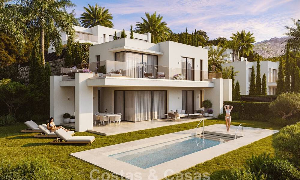 7 villas avanzadas de nueva construcción con vistas panorámicas al mar en venta en las colinas de Mijas Pueblo, Costa del Sol 787750