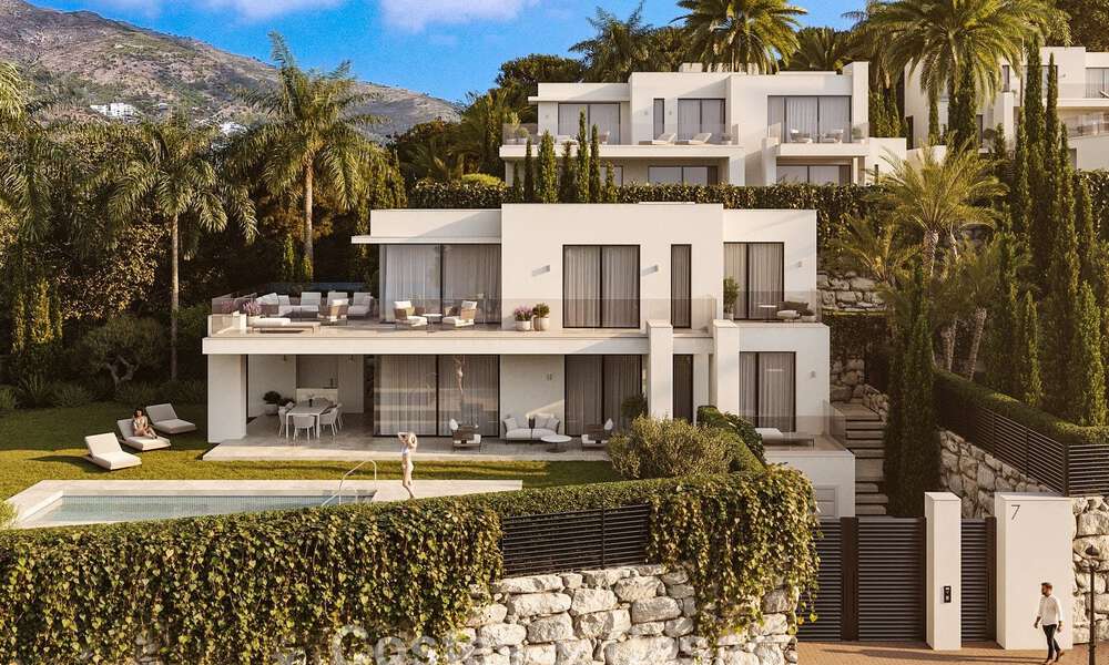 7 villas avanzadas de nueva construcción con vistas panorámicas al mar en venta en las colinas de Mijas Pueblo, Costa del Sol 787751
