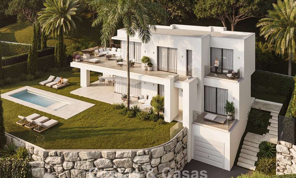7 villas avanzadas de nueva construcción con vistas panorámicas al mar en venta en las colinas de Mijas Pueblo, Costa del Sol 787753