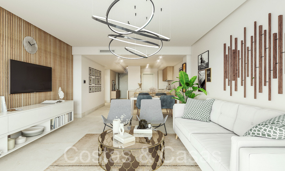 Modernos apartamentos de nueva construcción en estilo contemporáneo en venta con amplia terraza y hermosas vistas al mar en Benahavis - Marbella 70125