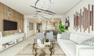 Modernos apartamentos de nueva construcción en estilo contemporáneo en venta con amplia terraza y hermosas vistas al mar en Benahavis - Marbella 70125 