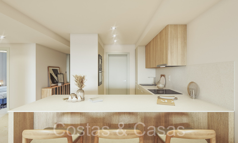 Modernos apartamentos de nueva construcción en estilo contemporáneo en venta con amplia terraza y hermosas vistas al mar en Benahavis - Marbella 70126