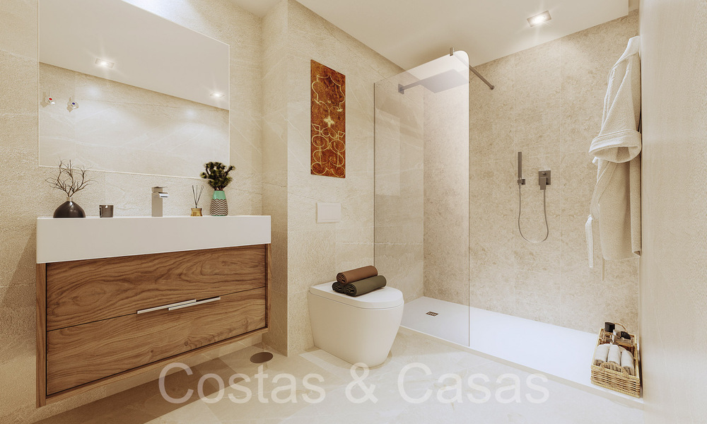 Modernos apartamentos de nueva construcción en estilo contemporáneo en venta con amplia terraza y hermosas vistas al mar en Benahavis - Marbella 70128
