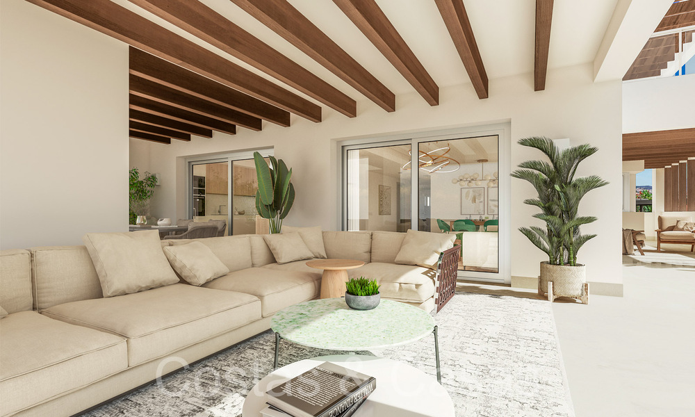Modernos apartamentos de nueva construcción en estilo contemporáneo en venta con amplia terraza y hermosas vistas al mar en Benahavis - Marbella 70131