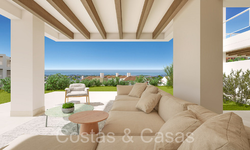 Modernos apartamentos de nueva construcción en estilo contemporáneo en venta con amplia terraza y hermosas vistas al mar en Benahavis - Marbella 70133