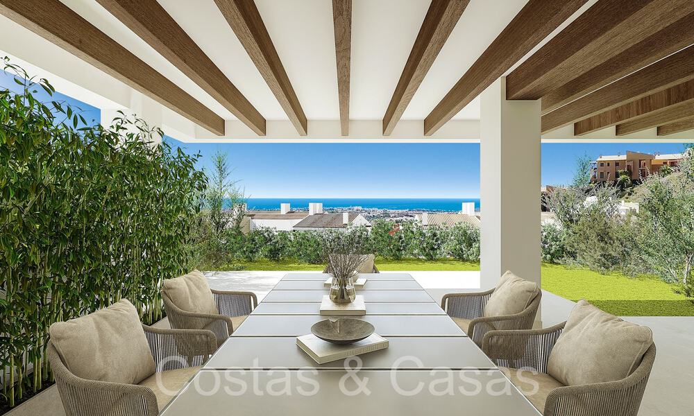 Modernos apartamentos de nueva construcción en estilo contemporáneo en venta con amplia terraza y hermosas vistas al mar en Benahavis - Marbella 70134