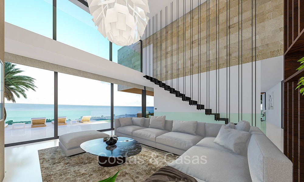 Villa de diseño de nueva construcción con espectaculares vistas al mar en venta en las colinas de Mijas Pueblo, Costa del Sol 74435