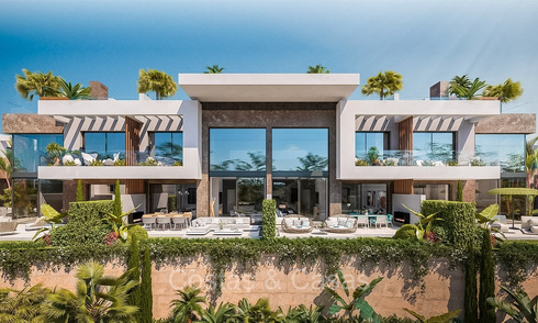 Casas de nueva construcción de primera clase con diseño modernista en venta en una urbanización cerrada al este del centro de Marbella 74444