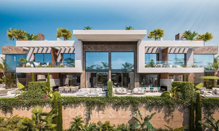 Casas de nueva construcción de primera clase con diseño modernista en venta en una urbanización cerrada al este del centro de Marbella 74444 