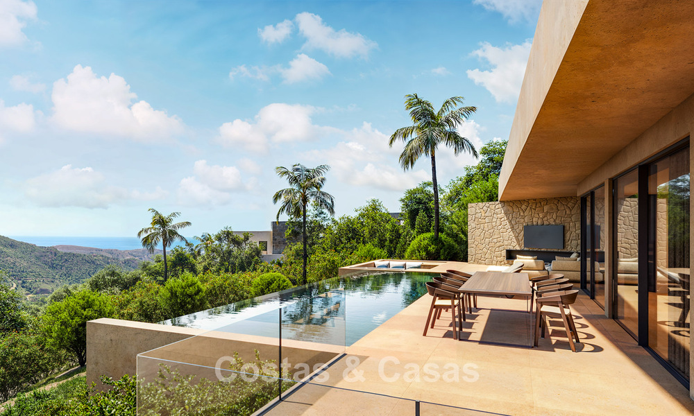 Villa de diseño de con vistas panorámicas al mar en venta en un complejo cerrado en Benahavis - Marbella 74905