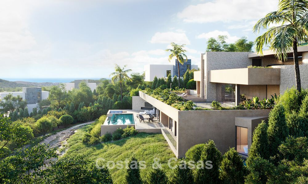 Villa de diseño de con vistas panorámicas al mar en venta en un complejo cerrado en Benahavis - Marbella 74907