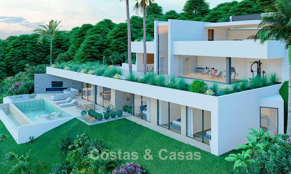 Villa de diseño de con vistas panorámicas al mar en venta en un complejo cerrado en Benahavis - Marbella 74908